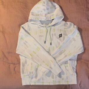 Peloton White Hoodie with Yellow Accents